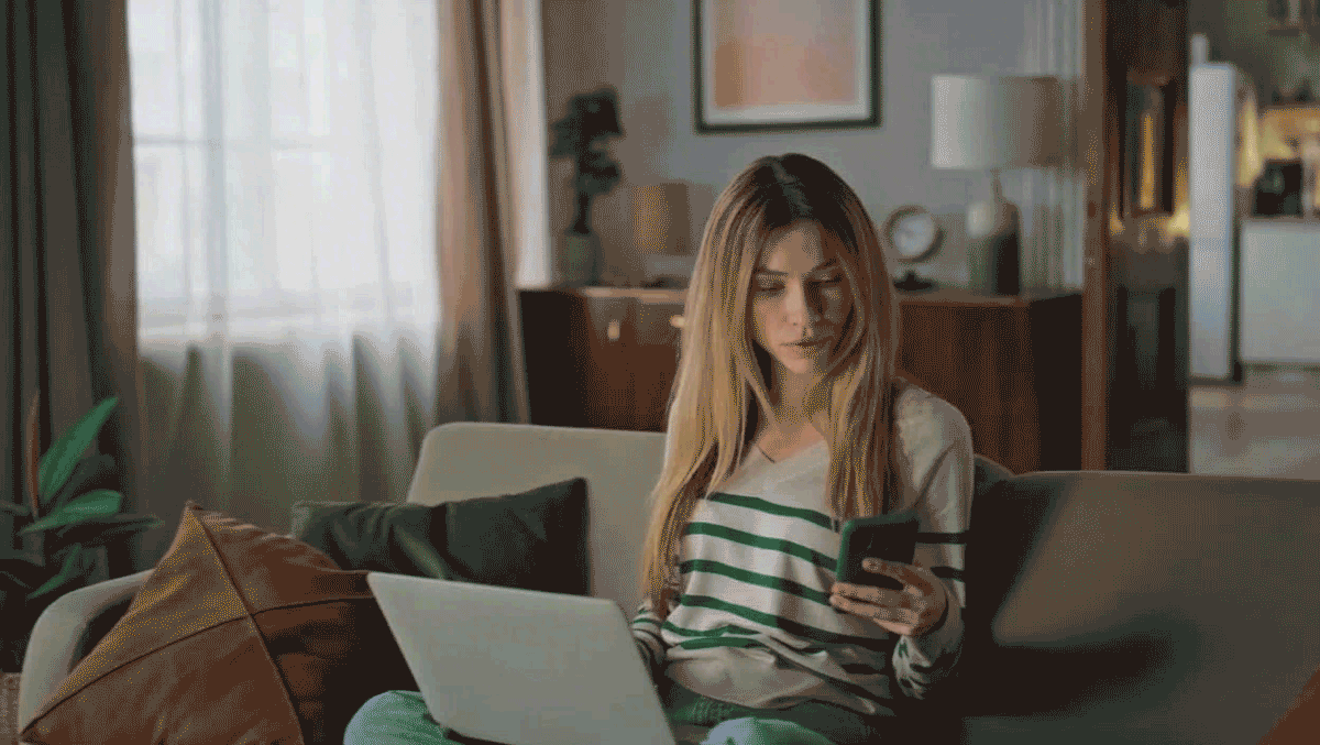 Woman shopping online